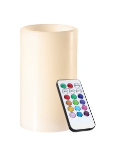 Woskowa świeczka LED RGB z pilotem